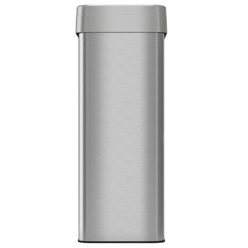 iTouchless Open Top Trash Can with Dual AbsorbX Odor Filters 21 Gallon Silver Stainless Steel