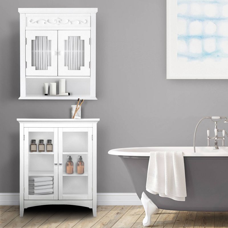 Lisbon Wall Cabinet White - Elegant Home Fashions