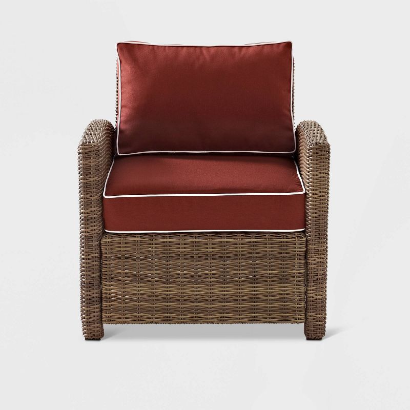 Bradenton Wicker Outdoor Patio Arm Chair - Red/Brown - Crosley