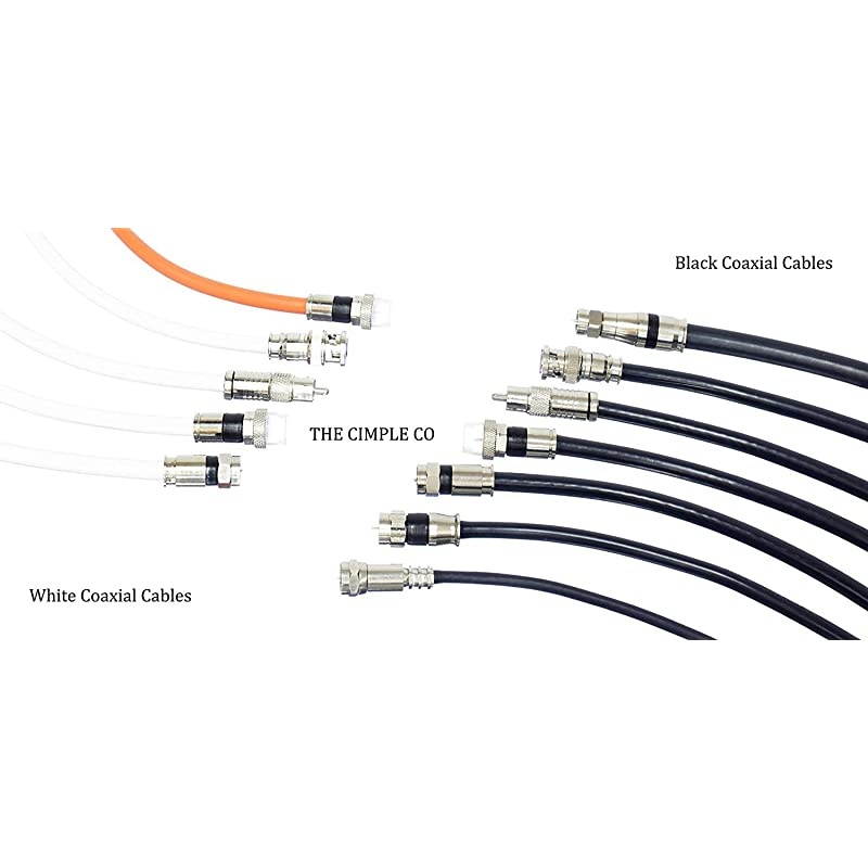 Feet Black RG6 Coaxial Cable Coax Cable Made in The USA with Connectors F81 RF Digital Coax AV CableTV Antenna and Satellite CL2 Rated Foot