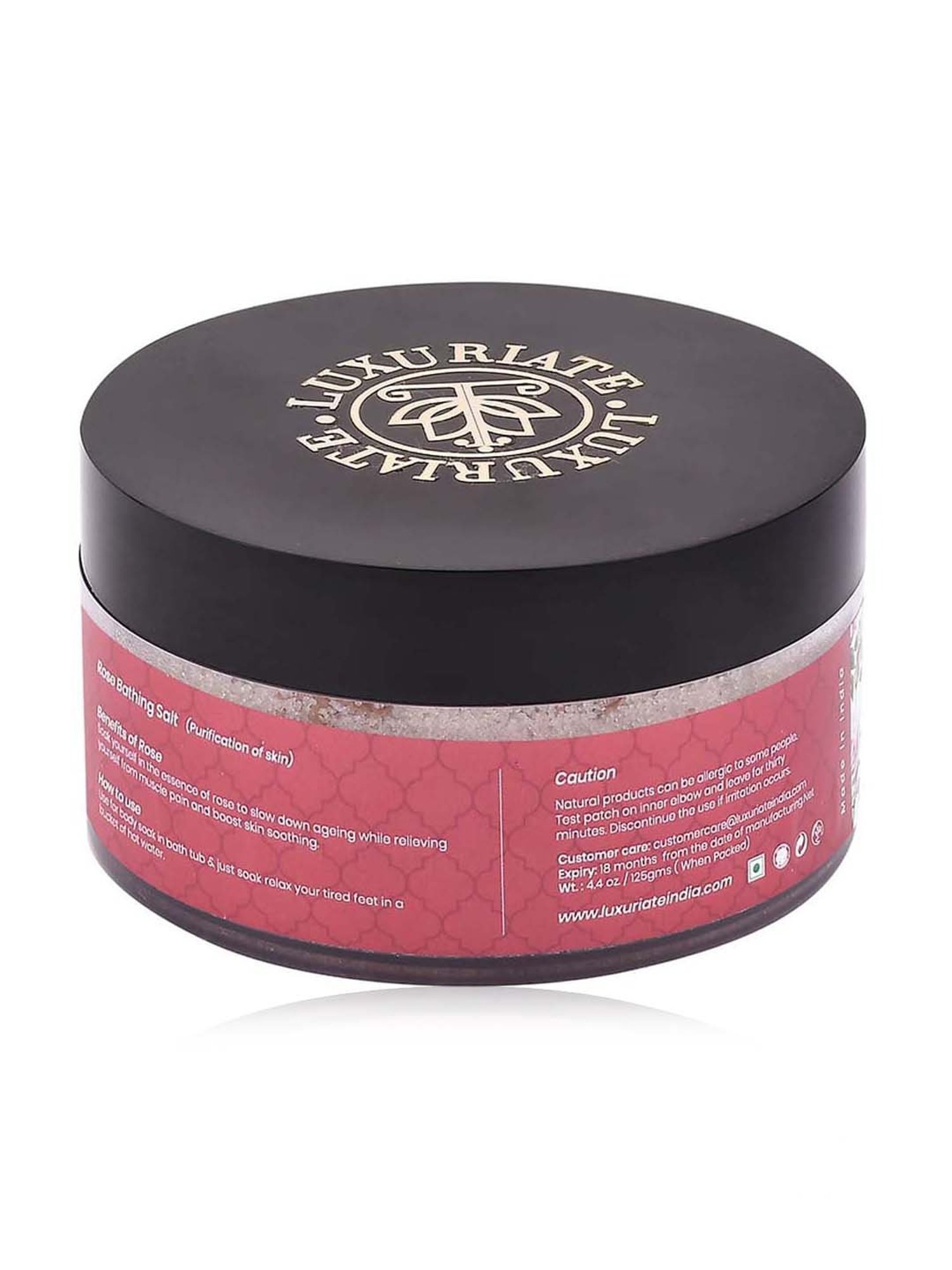 Luxuriate Natural and Mineral Rich Rose Scented Bath and Foot Spa Bathing Salt - 150 gm