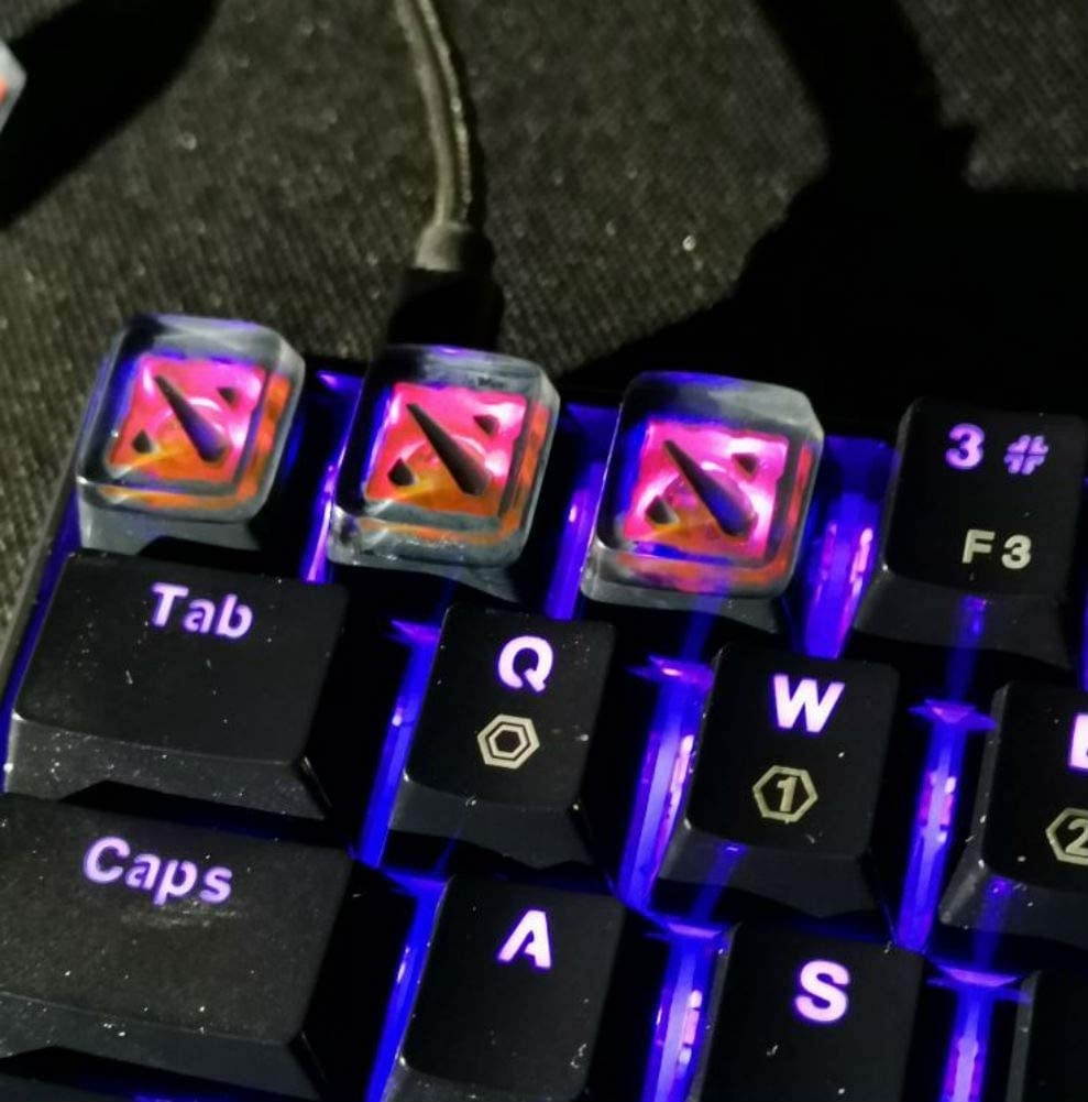 Mugen Custom Dota Backlit Gaming Resin Keycaps for Cherry MX Switches - Fits Most Mechanical Gaming Keyboards - with Keycap Puller