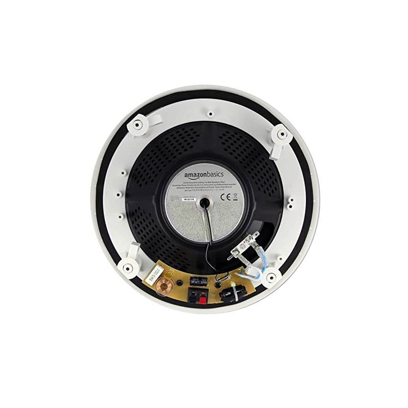 Basics 8" Round In-Ceiling In-Wall Mounted Speakers, Set of 2