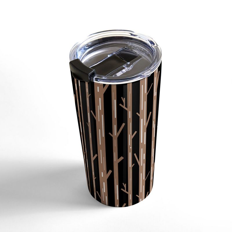 Lisa Argyropoulos Modern Trees Black Travel Mug 20 oz Stainless Steel Travel Mug - Deny Designs