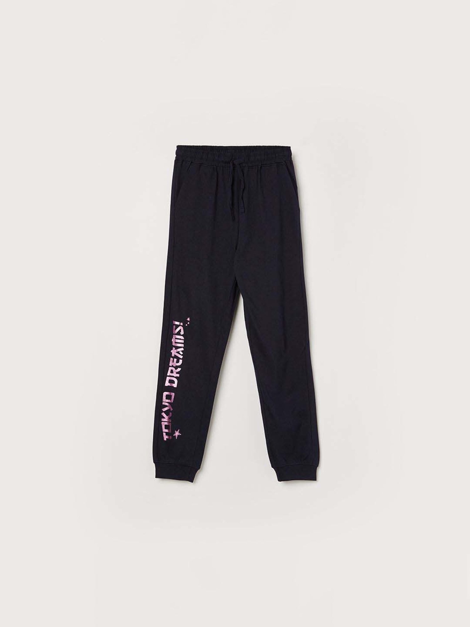 Fame Forever by Lifestyle Girls Navy Cotton Printed Track Pants