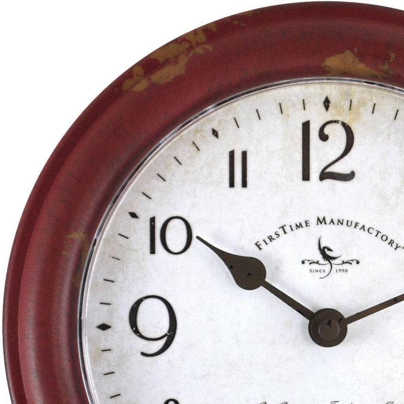 Patina Farmhouse Wall Clock Red - FirsTime