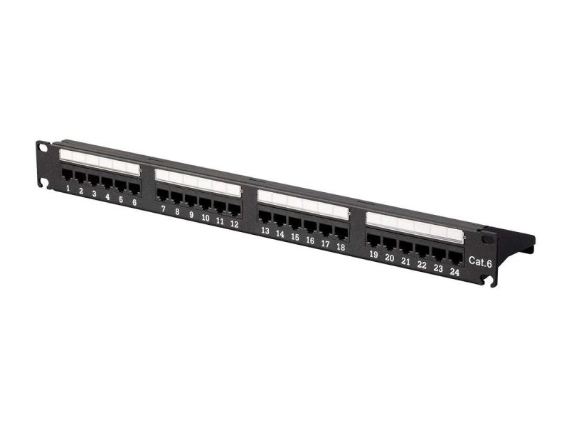 DP-iot 24-Port Cat6 Unshielded Wallmount or Rackmount Patch Panel, Compatible with Cat 3/4/5/5e/6 Cabling