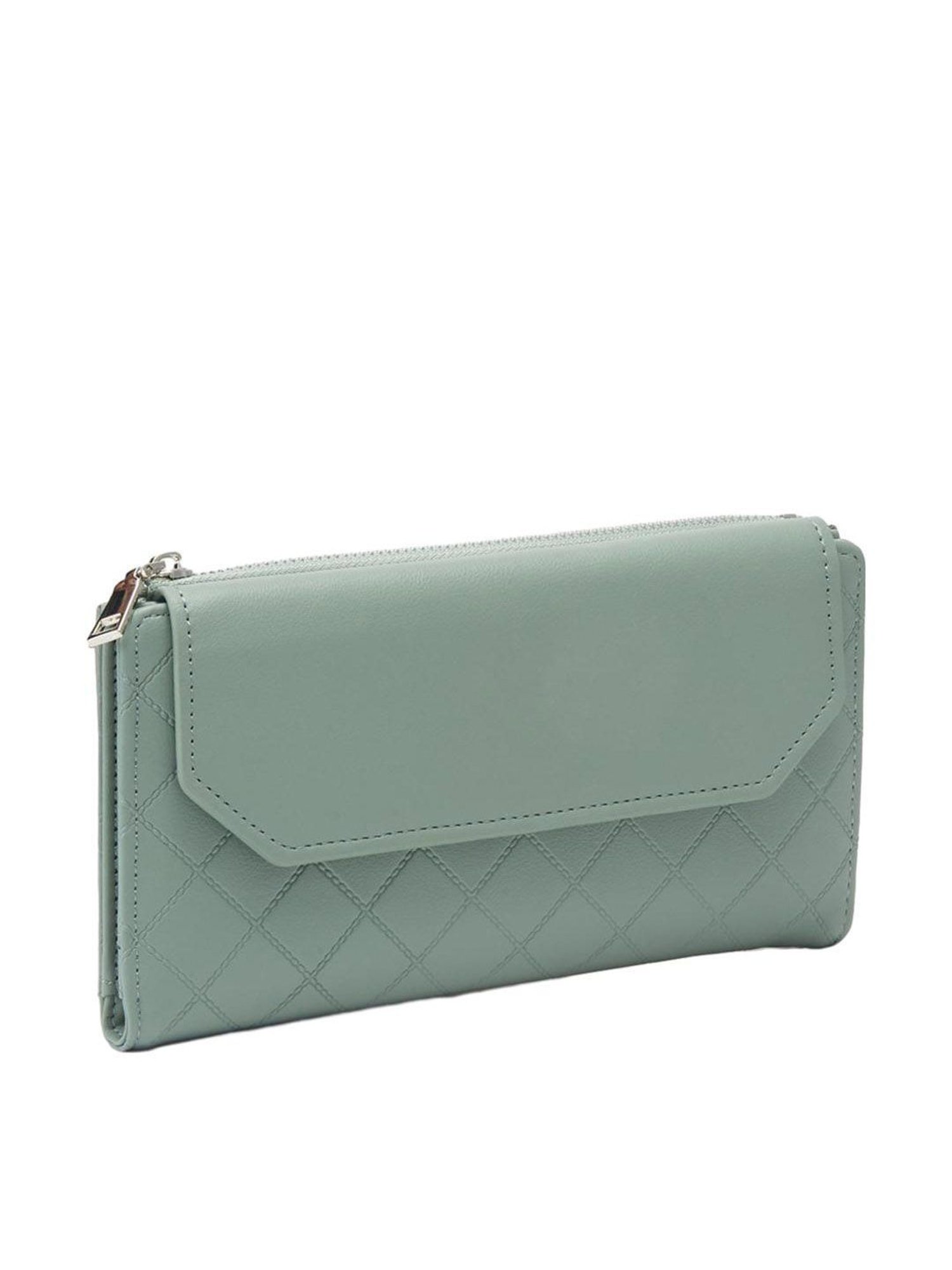Globus Mint Green Textured Bi-Fold Wallet for Women