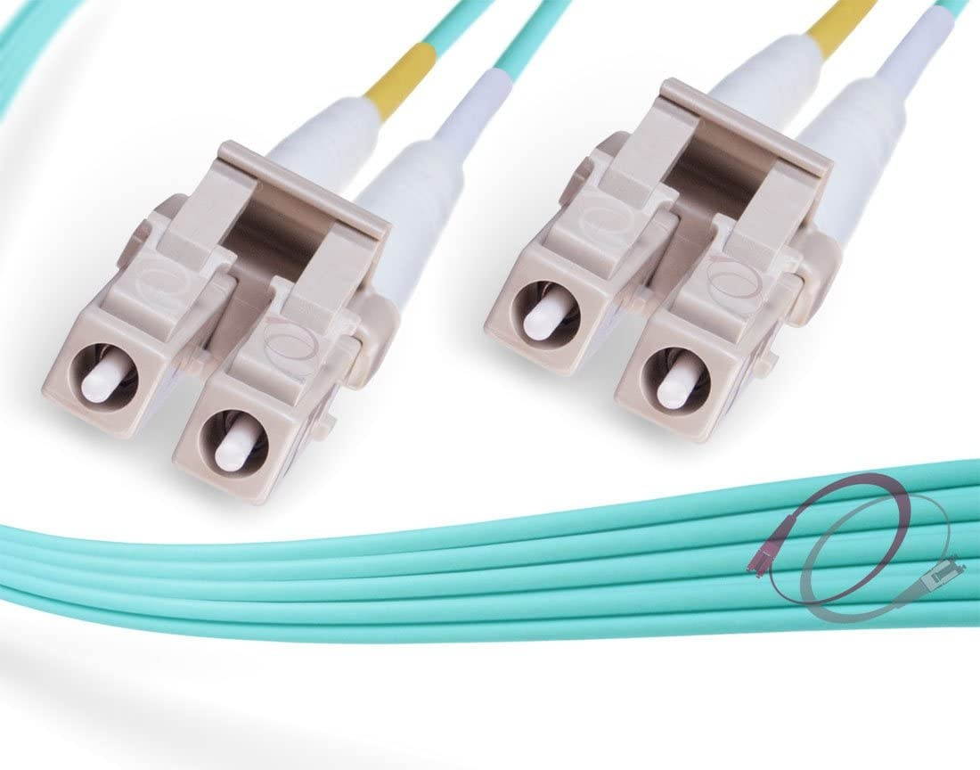 FiberCablesDirect - 15M OM3 LC LC Fiber Patch Cable | Indoor/Outdoor 10Gb Duplex 50/125 LC to LC Multimode Jumper 15 Meter (49.21ft) | Length Options: 0.5M-300M | 1/10/40/100g sfp 10gbase lc-lc ofnr