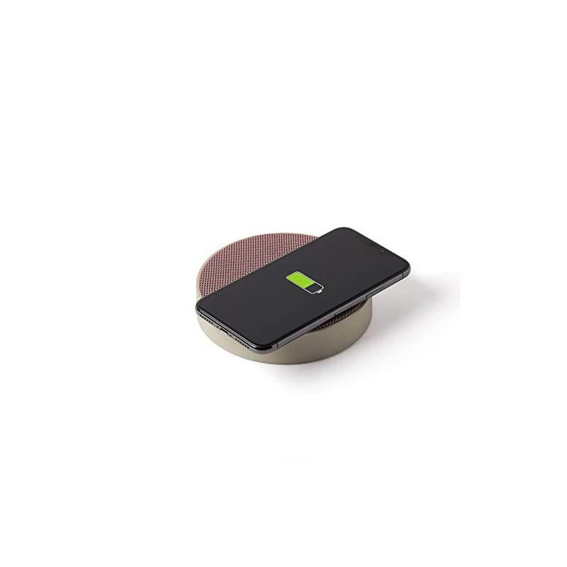 Oslo Energy Wireless Charging Station and 5W Bluetooth Speaker StonePink