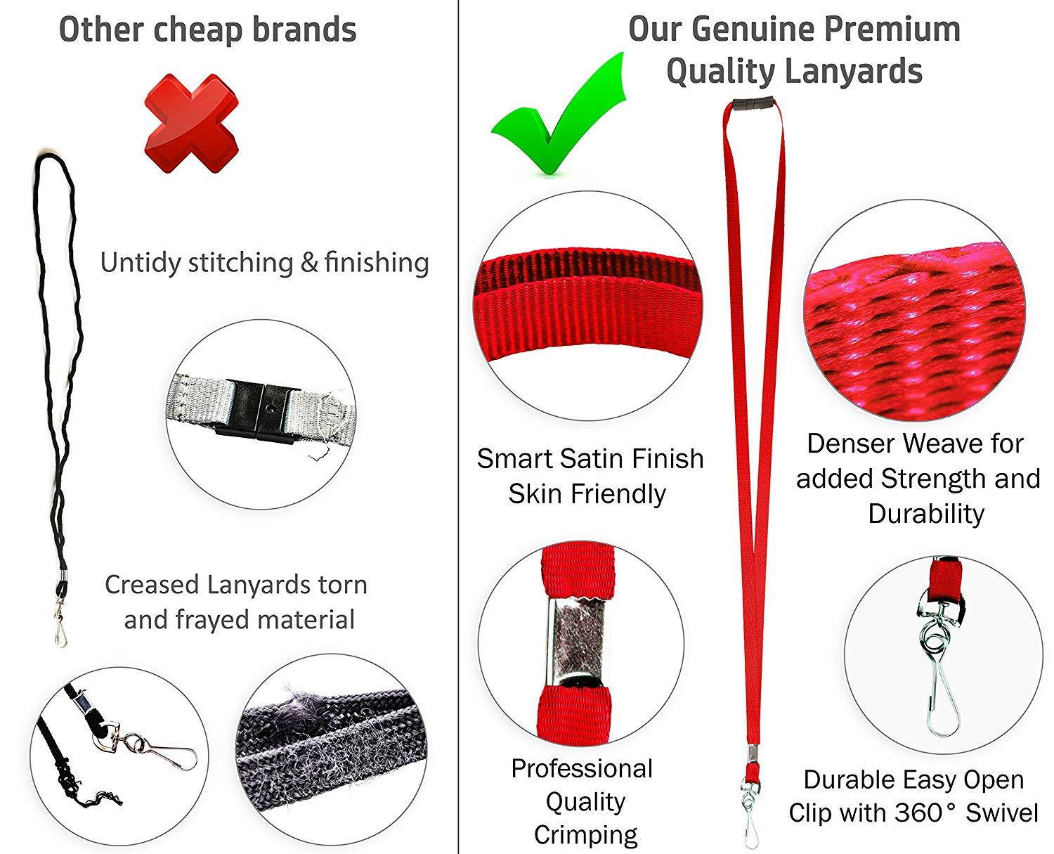 Durably Woven Lanyards with Safety Breakaway ~Premium Quality, Smoothly Finished for Skin-Friendly Comfort~ for Moms, Teachers, Tours, Events, Cruises & More (25 Pack, red) by Stationery King