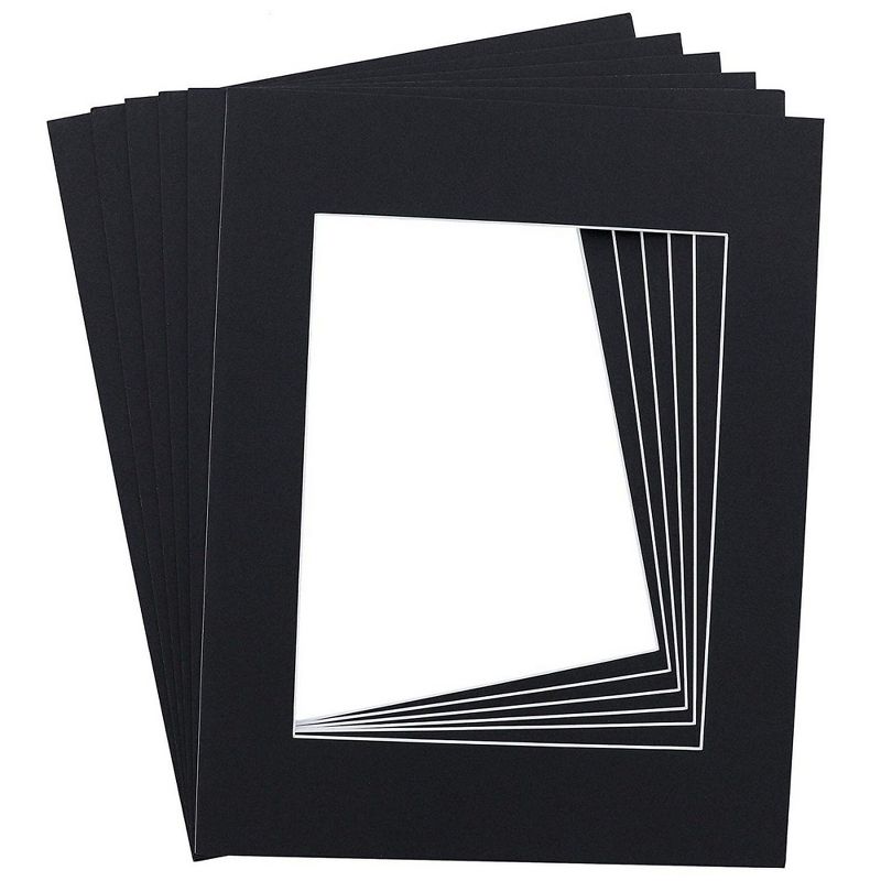 Genie Crafts 15 Pack Black 11 x 14 Inch Picture Matted Picture Frame Boards for 8x10 Photos