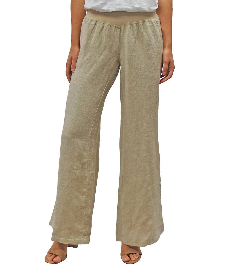 Karyn Seo Brysa Wide-Leg Pull-On Linen Pants