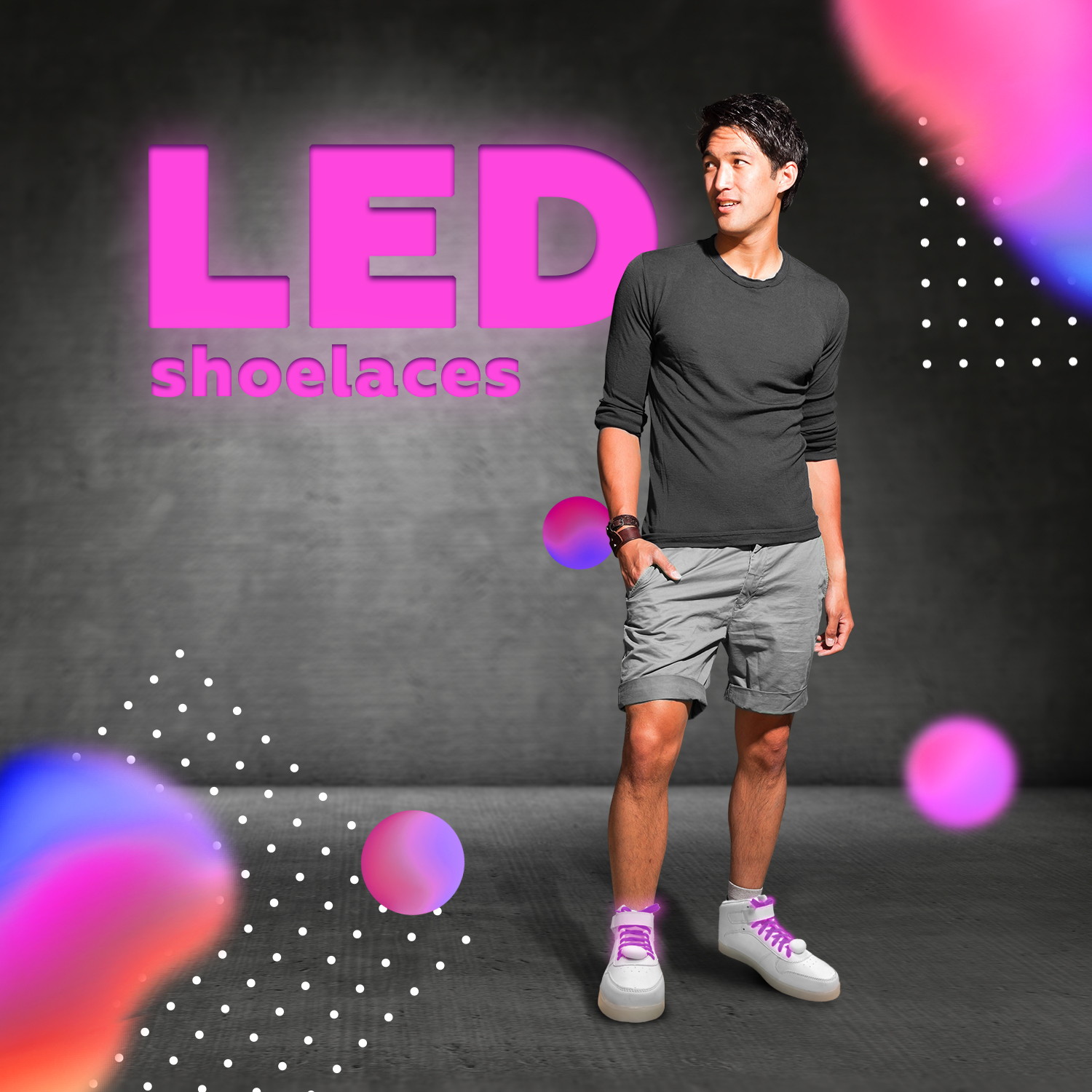 LED Shoelaces Luminous Nylon Flashing Modes EDM Festival Party Dancing Shoelaces for Boys Girls (Pink)