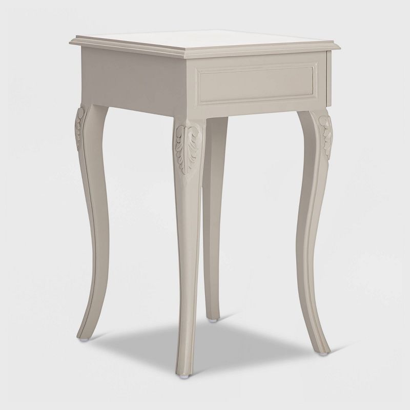 Heston End Table Nightstand with Drawers Gray - Finch