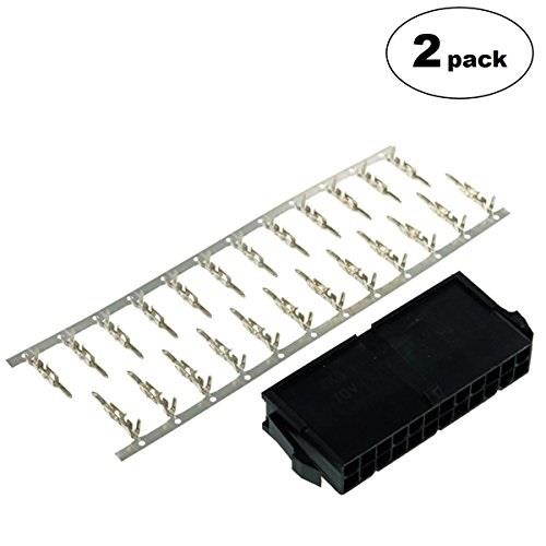 Phobya ATX Power Connector 24 Pin, Male, Black, 2-pack