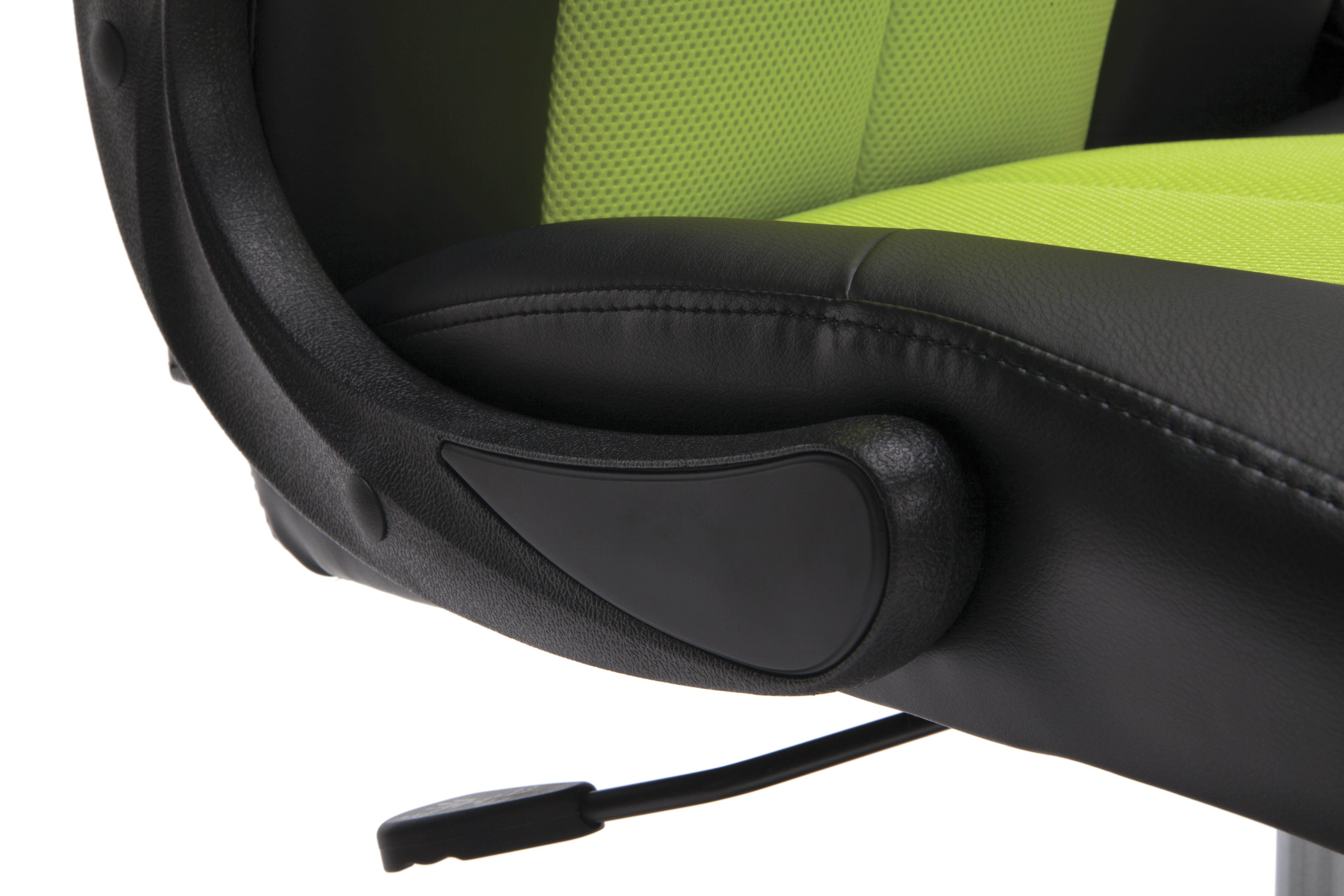 OFM Essentials Collection High-Back Racing Style Bonded Leather Gaming Chair, in Green (ESS-3086-GRN)