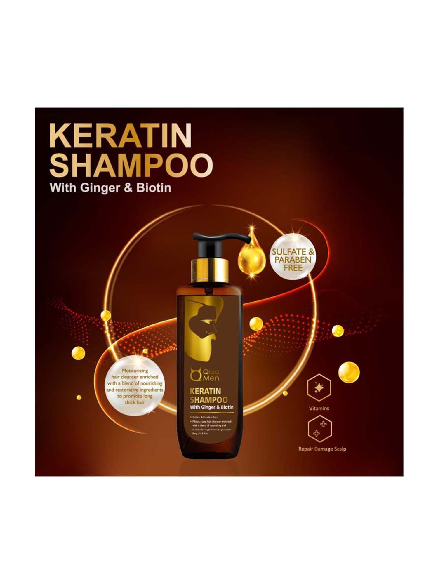 Qraa Men Keratin Shampoo - 200 ml