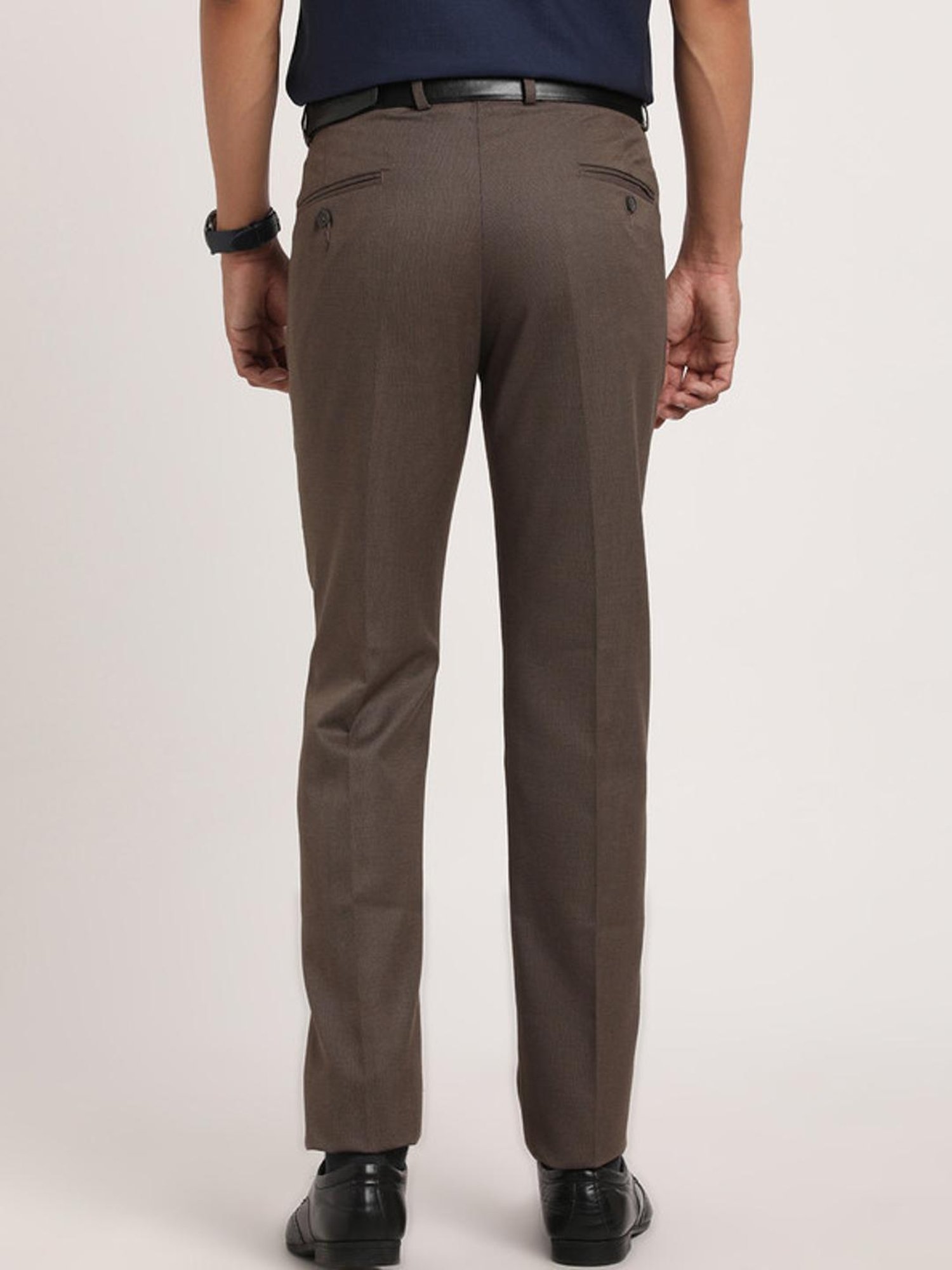 Turtle Brown Ultra Slim Fit Trousers