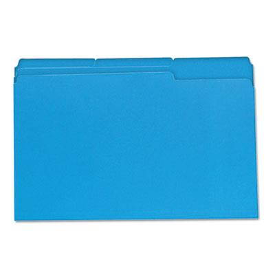 Colored File Folders 1/3 Cut OnePly Top Tab Legal Blue 100/Box