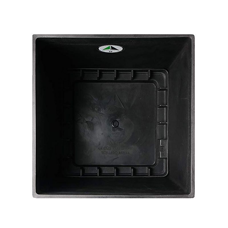 Algreen Valencia All-Natural 16.25-Inch Diameter by 31-Inches Tall Inside/Outside Decorative Square Planter Pot, Matte Black