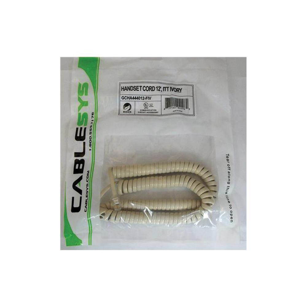 GCHA444012-FIV / 12  IVORY Handset Cord