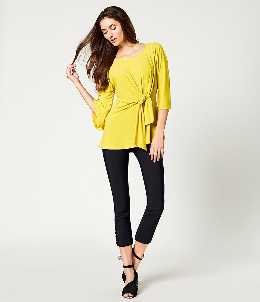 IC Collection Slim Stretch Knit Cropped Pants