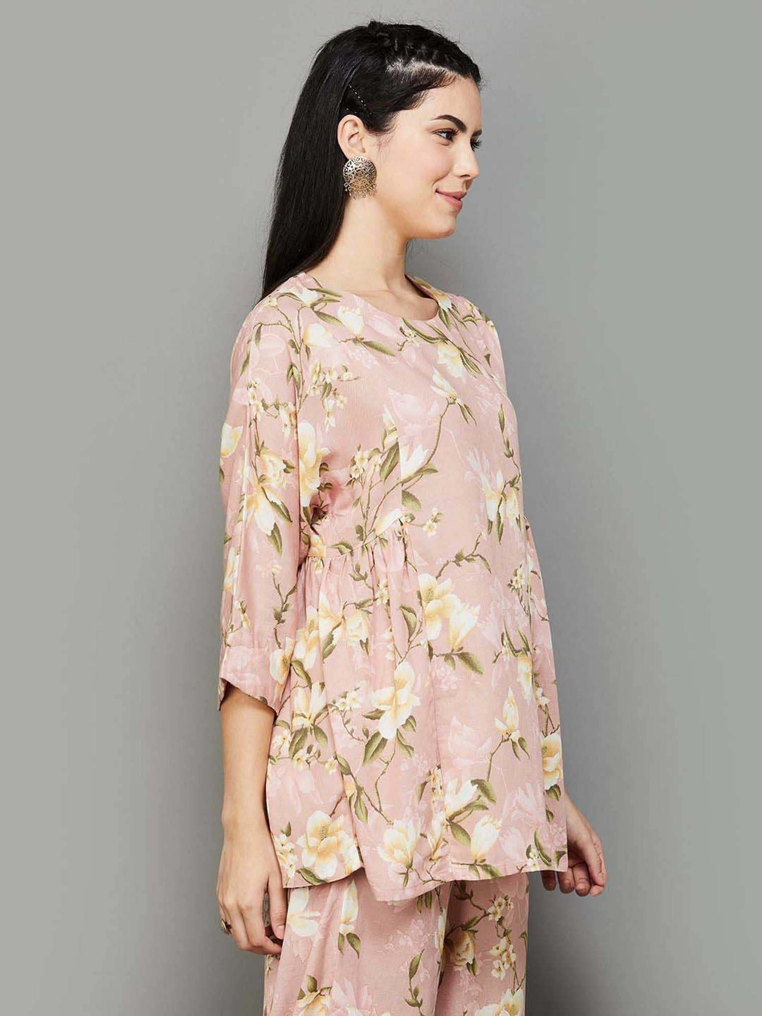 Melange by Lifestyle Pink Floral Print Tunic