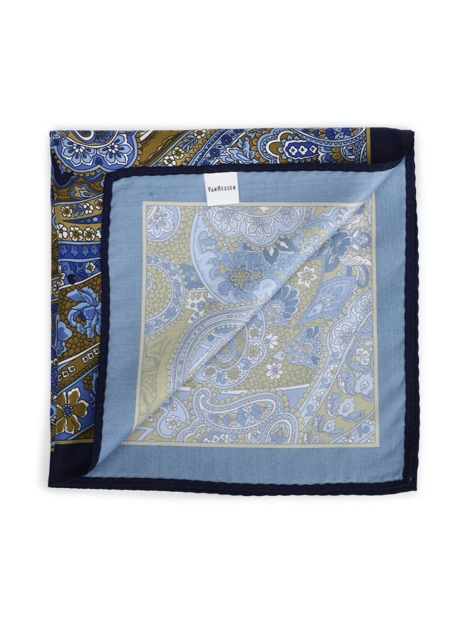 Van Heusen Green Printed Pocket Square