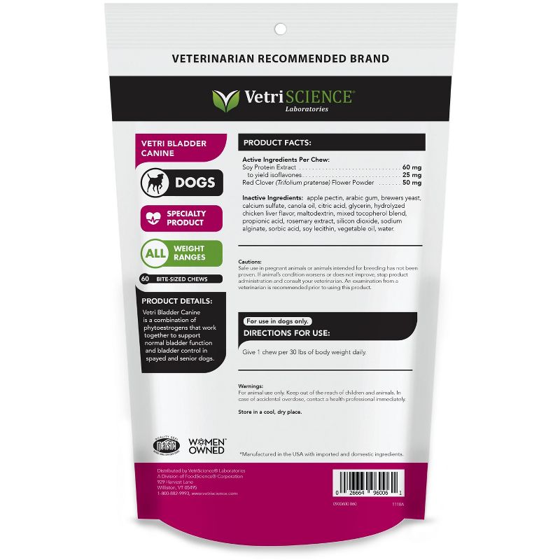 Vetriscience Laboratories Vetri Bladder Canine Formula Bite Size Chews for Dogs, 60 ct