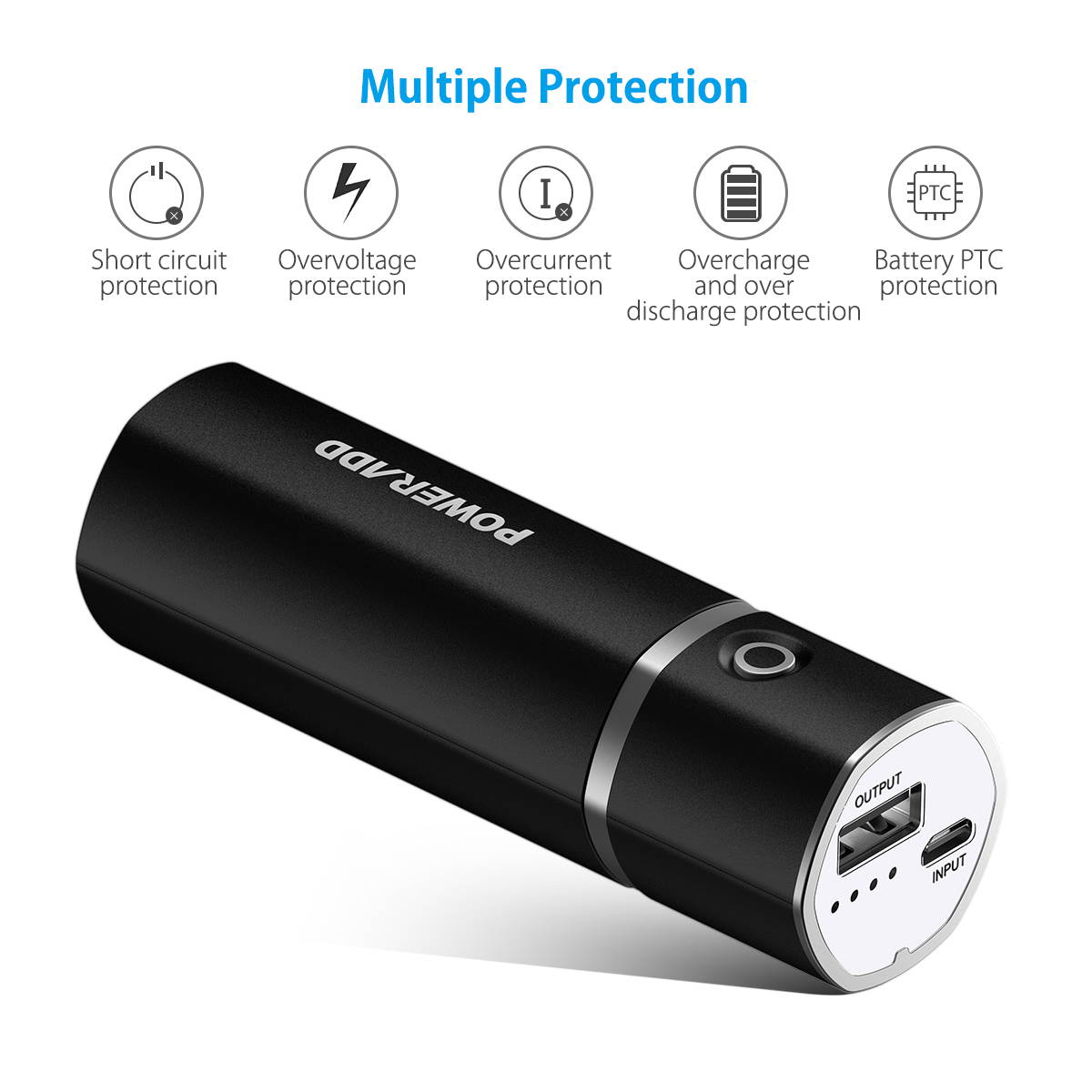 Poweradd 5000mAh Power Bank Portable Charger USB External Battery for iPhone, iPad, Samsung Galaxy and More -Rose Red