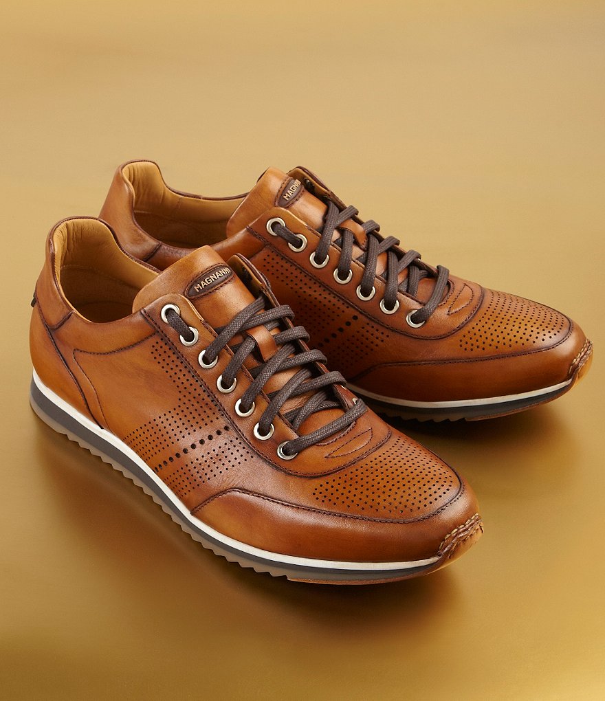 Magnanni Men's Pueblo Perforated Leather Sneakers