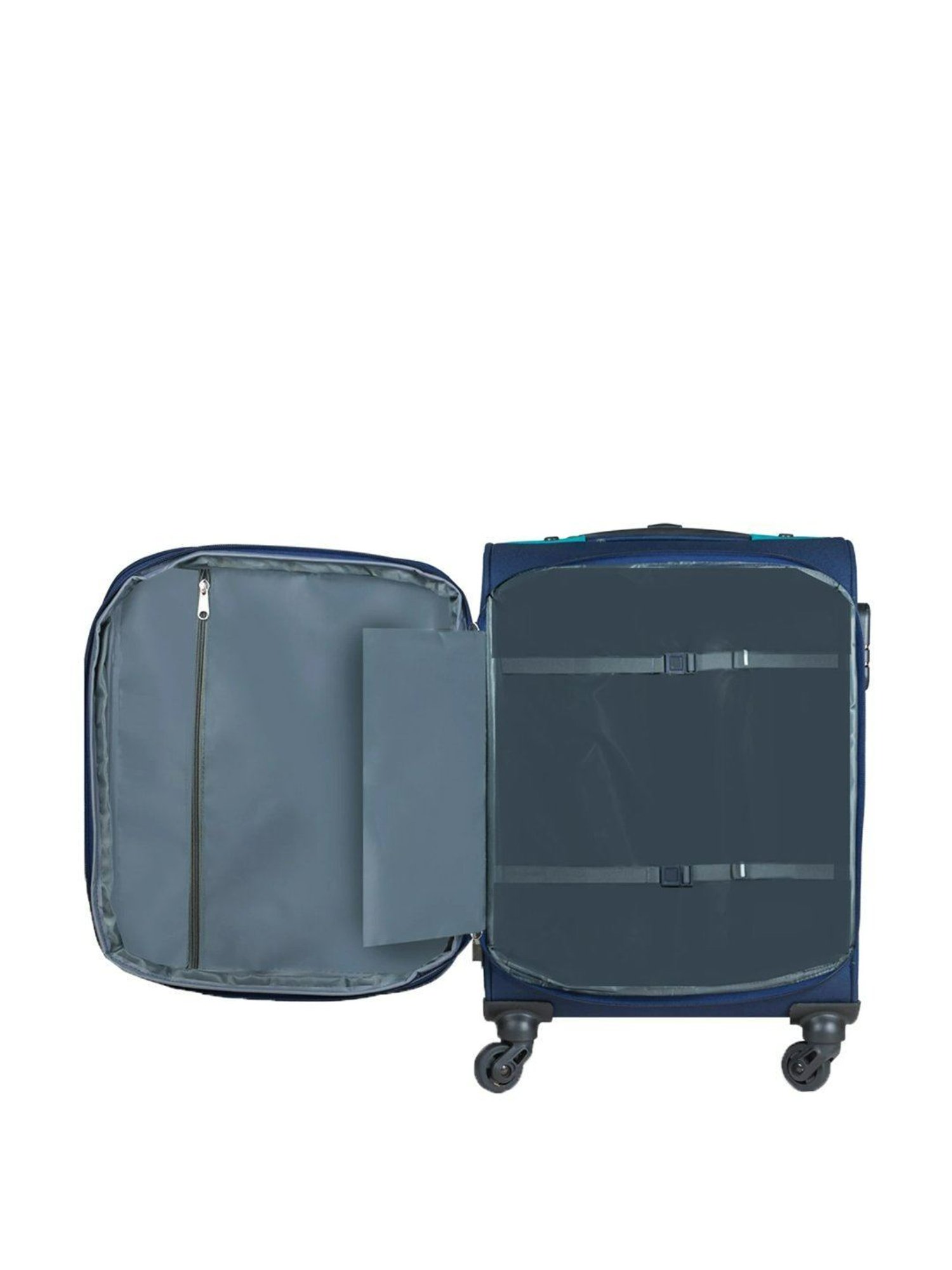 Carriall Navy 4 Wheel Small Soft Cabin Trolley - 36 cm