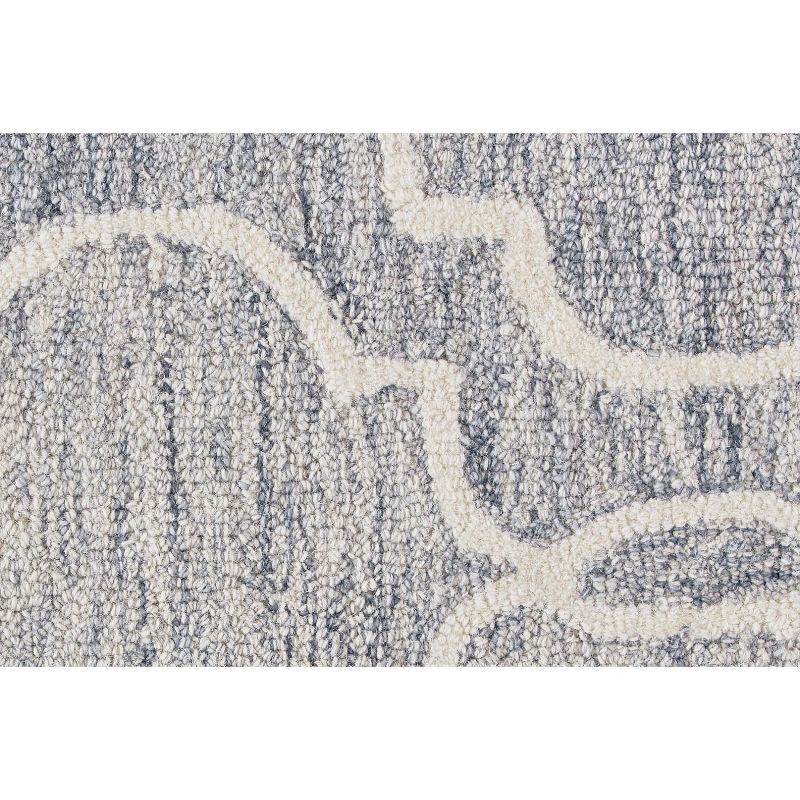 8'x10' Rectangle Hand Made Tufted Ogee Wool Area Rug Gray - Feizy