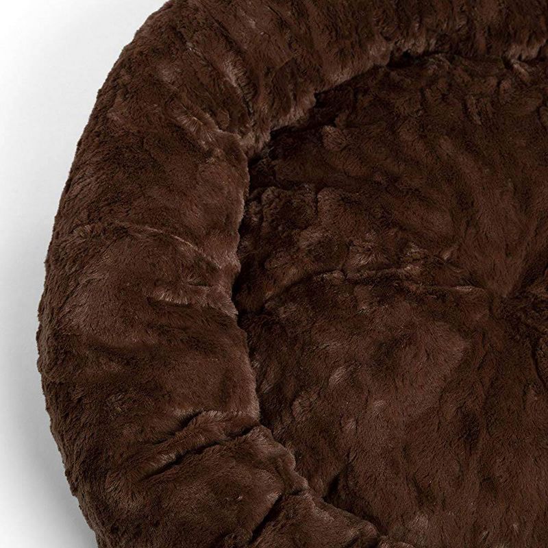 Best Friends by Sheri Orthopedic Relief Donut Cuddler Dog Bed in Brown Lux Fur