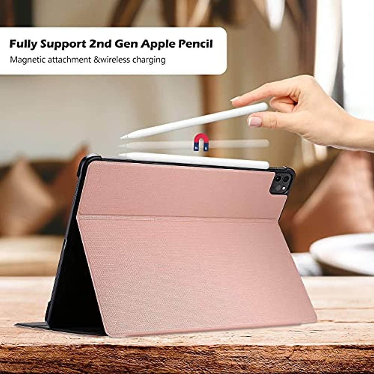ProCase Rosegold iPad Pro 11 Slim Stand Case 2nd Generation 2020 & 2018 Bundle with [4 Pack] Screen Cleaning Pad Cloth Wipes