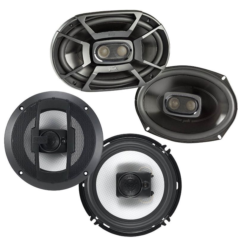 Polk 6x9 Inch 450W 3 Way Marine Speakers + Boss 6.5 Inch 300W 3 Way Car Speakers