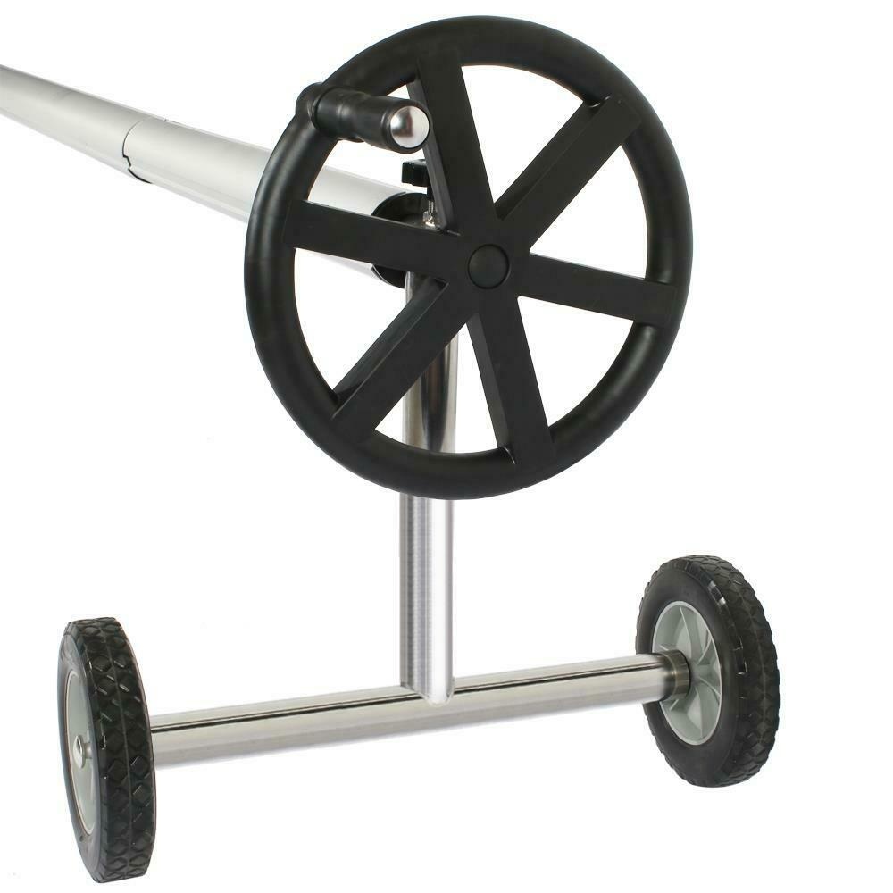 18FT Pool Cover Reel Set Aluminum Solar Swimming Inground Cover Blanket Reel