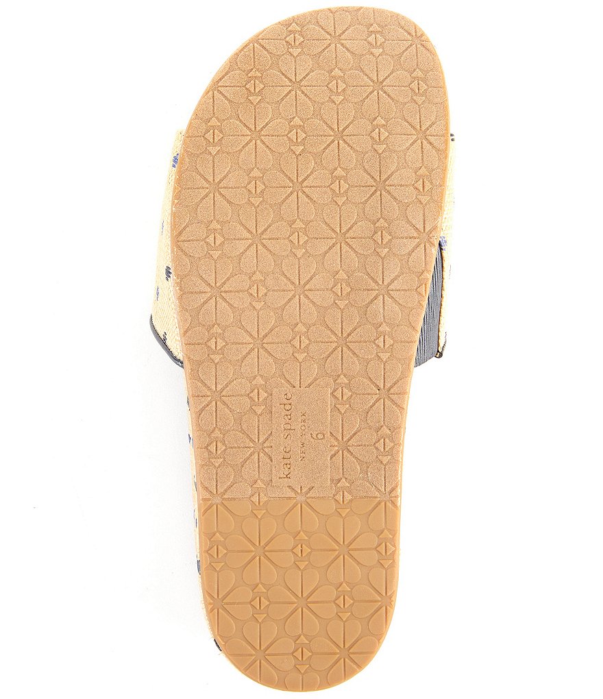 kate spade new york Breeze Dot Printed Raffia Wedge Slides