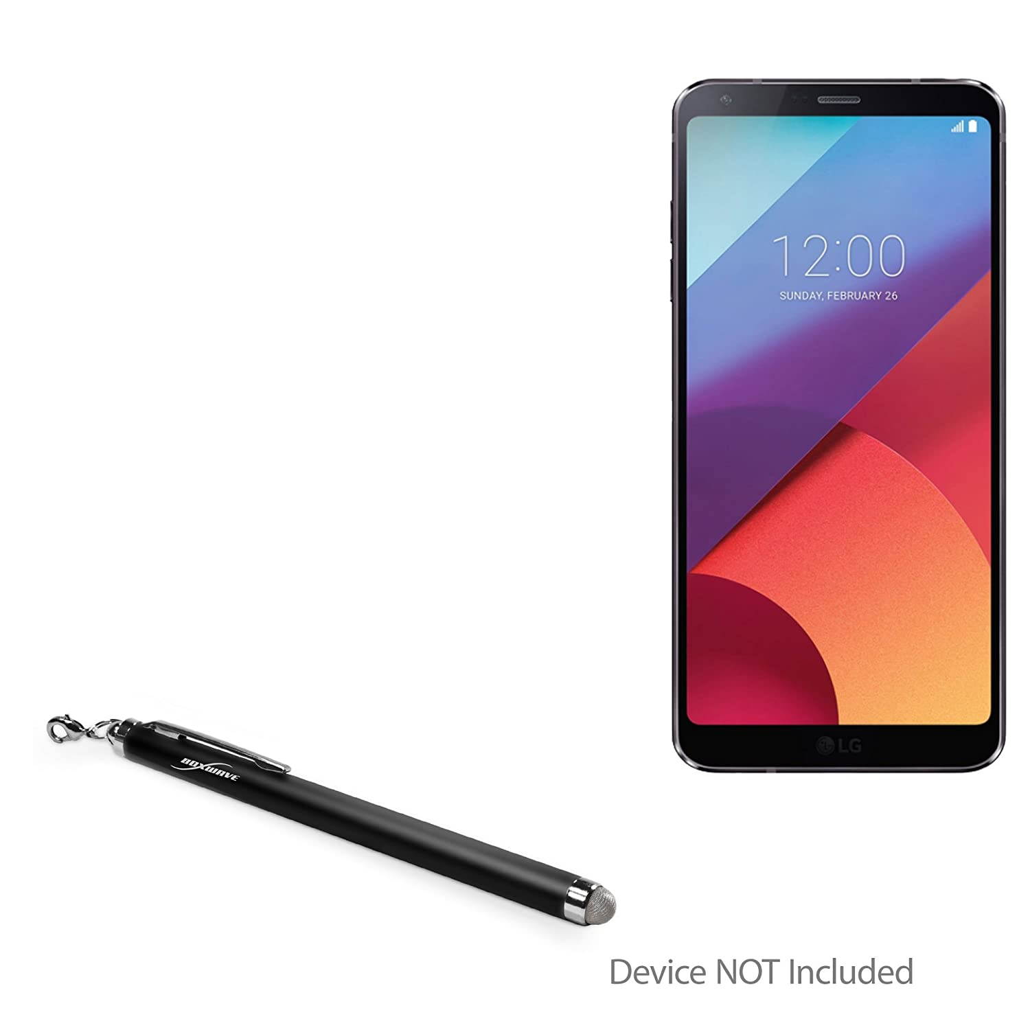 LG V30 Stylus Pen, BoxWave [EverTouch Capacitive Stylus] Fiber Tip Capacitive Stylus Pen for LG V30 - Jet Black