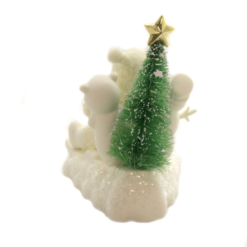 Dept 56 Snowbabies 4.75" Gold Star Delivery Christmas Snowman  -  Decorative Figurines