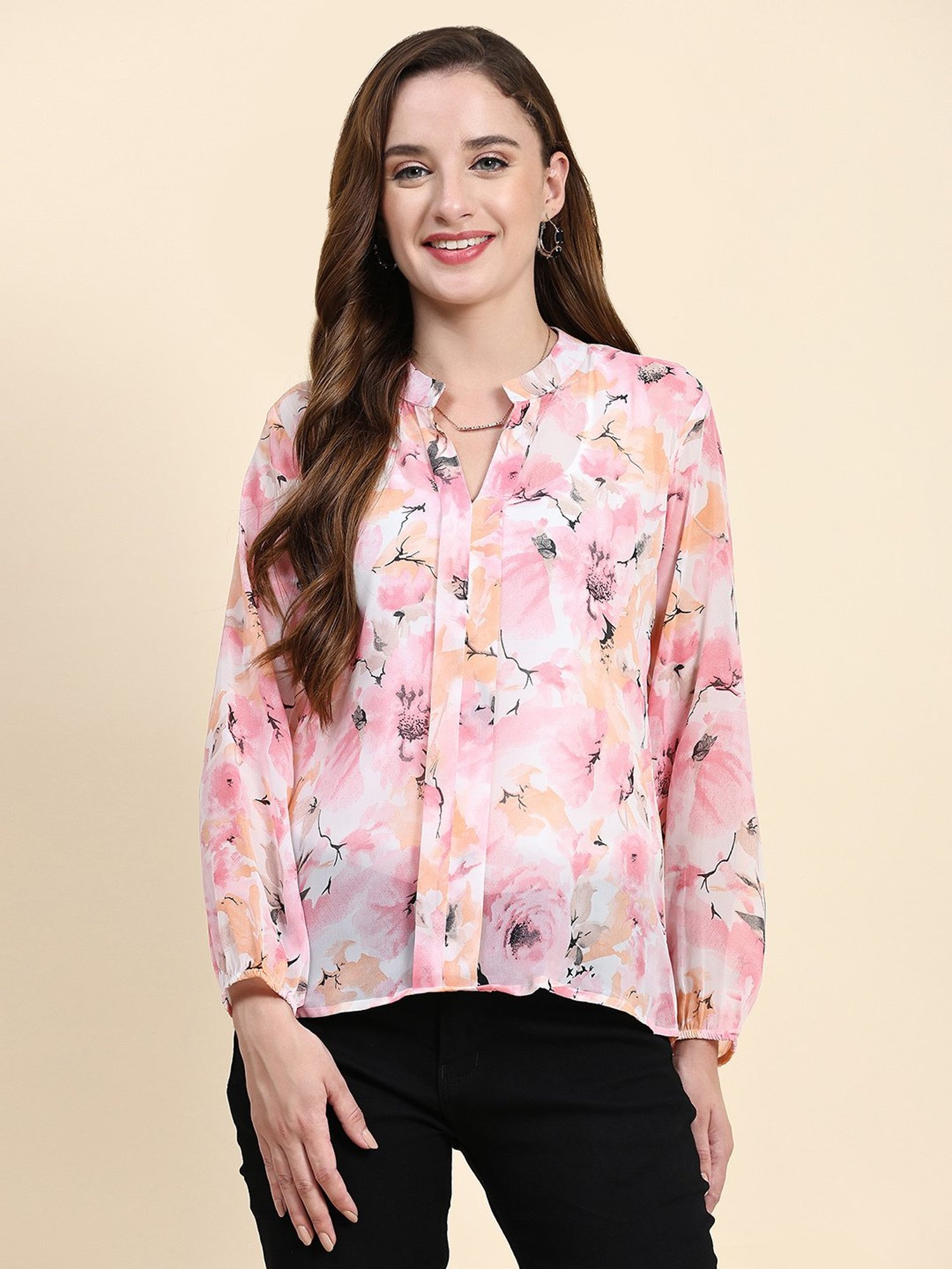 KERI PERRY Pink Printed Top