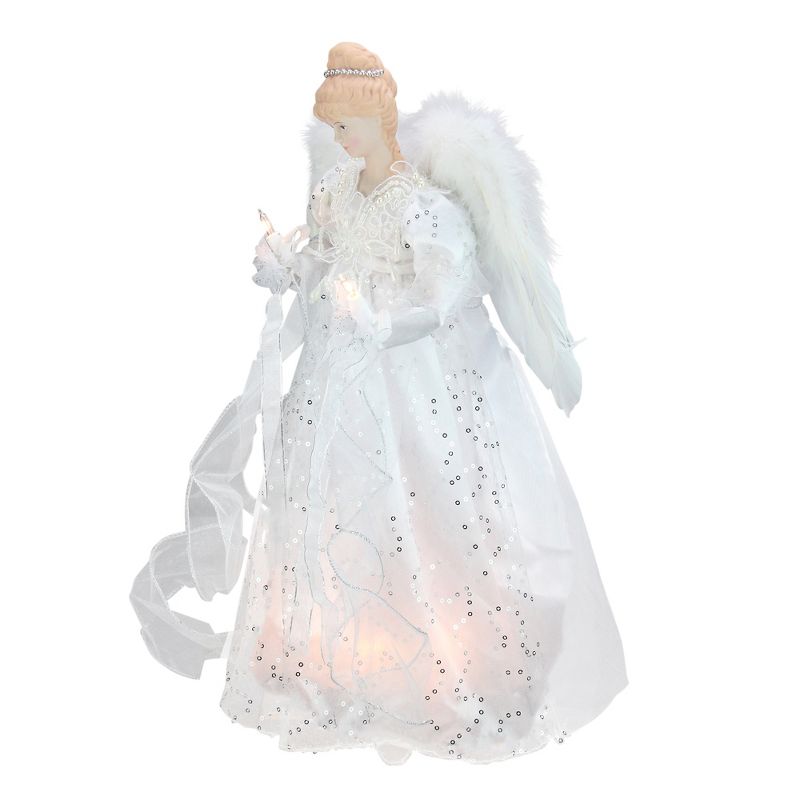 J. Hofert Co 9.5" Lighted Clear Constant Wide Angle 5 Point Star Christmas Tree Topper - Multicolor LED lights