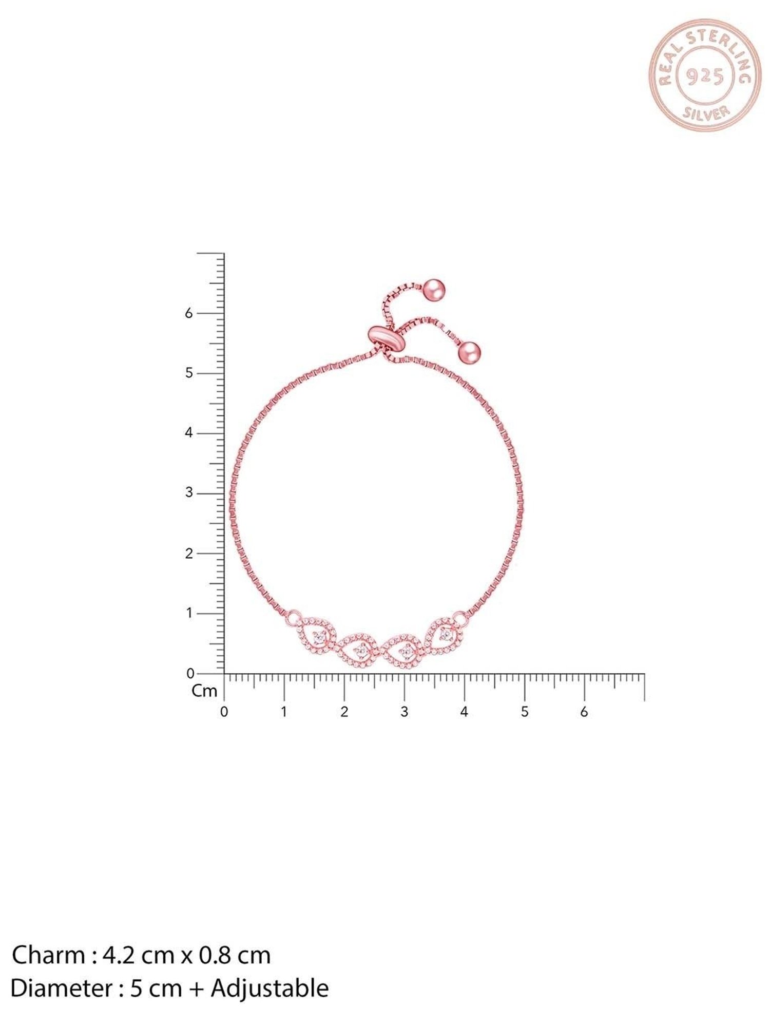 GIVA 92.5 Sterling Silver Peary Love Bracelet for Women