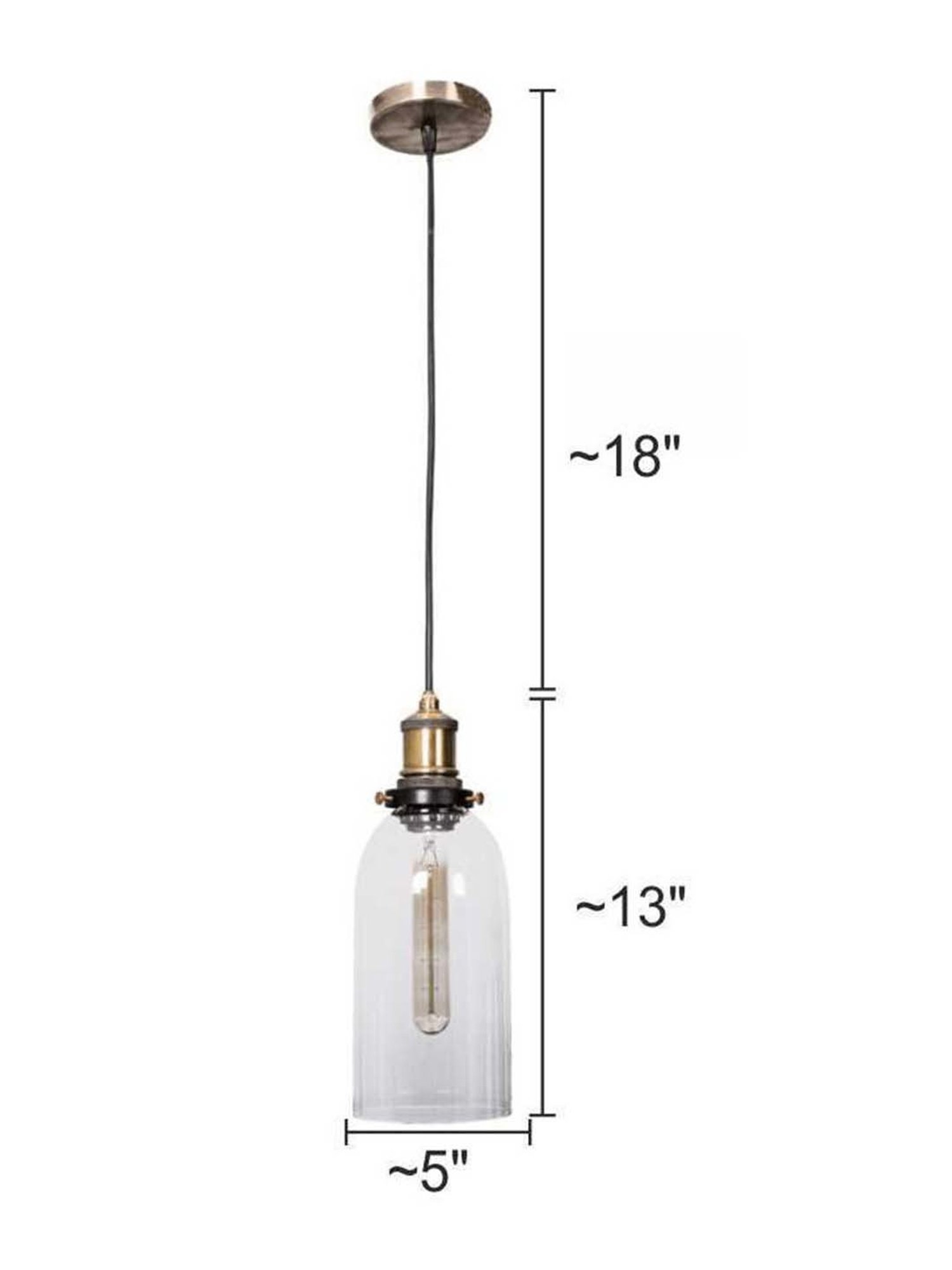 Fos Lighting 'Contemporary' Transparent Aluminium Hanging Light - Set of 1