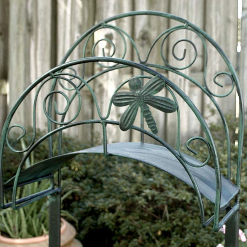 Liberty Garden 5-Prong Gauge Steel Dragonfly Garden Water Hose Stand with Brass Bib and Patina Powder Coated Finish