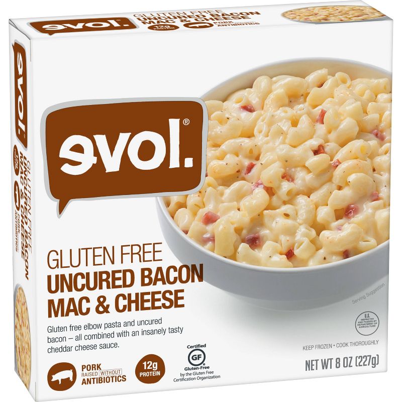 Evol Gluten Free Uncured Bacon Frozen Mac and Cheese - 8oz