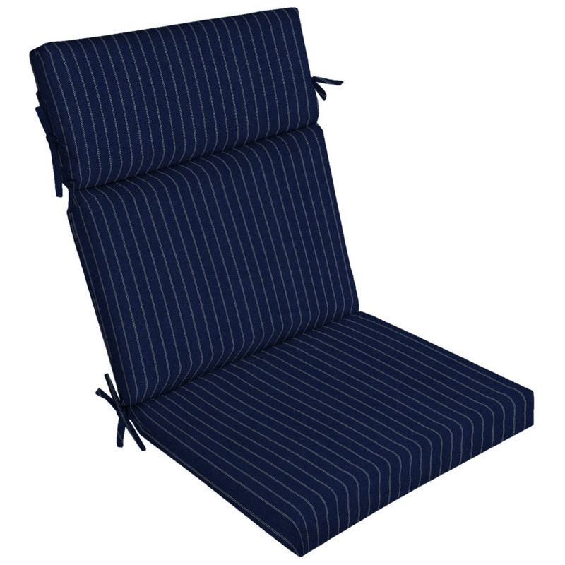 Navy Woven Stripe Outdoor Dining Chair Cushion Blue - Arden Selections