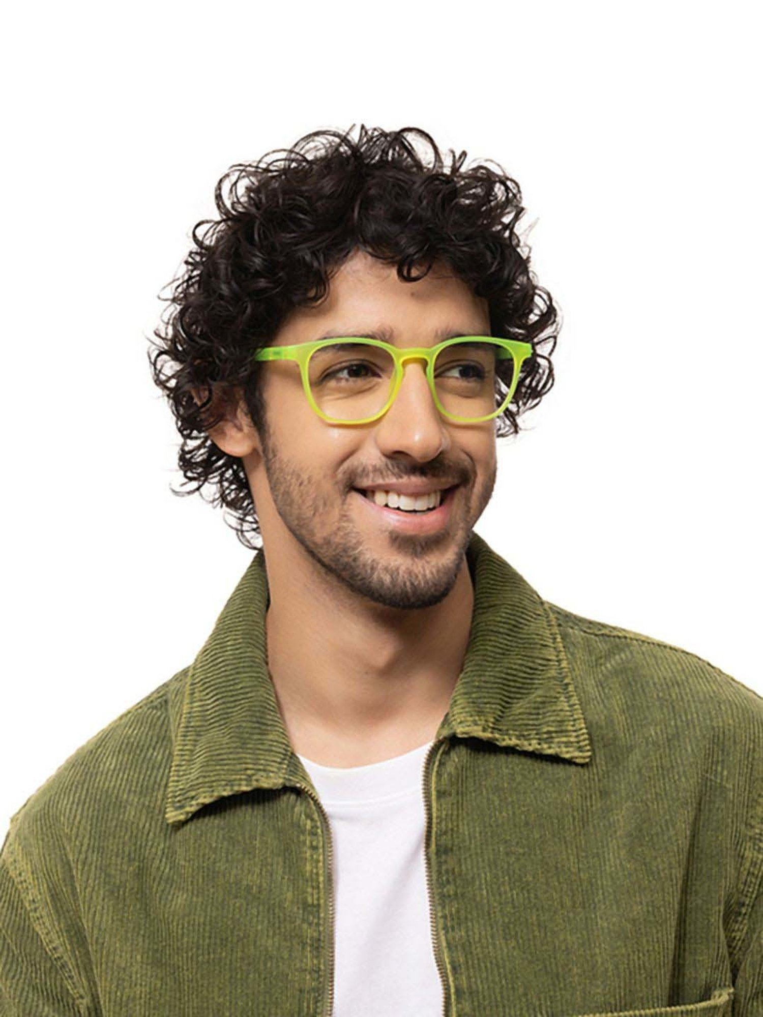 HUSTLR Green Square Blue Light Protection Unisex Reading Glasses