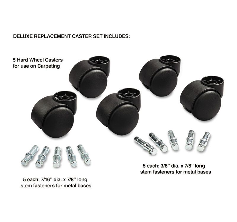 Master Caster Deluxe Futura Casters Nylon B and K Stems 120 lbs./Caster 5/Set 23618